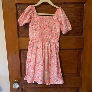 Pink Floral Kids Dress